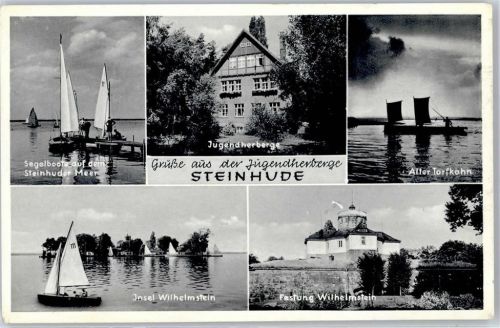 Steinhude Jugendherberge Alter Torfkahn Festung Insel Wilhelmstein Segelboot Steinhuder Meer