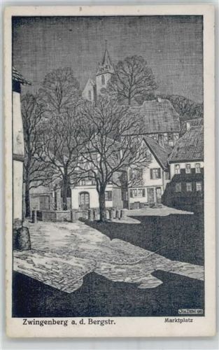 Zwingenberg Marktplatz sign. Dittel, Josef