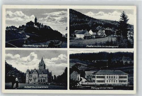 Seitenroda Teilansichten Leuchtenburg, Fiedlermühle, Schloss Hummelshain, Herzog-Ernst-Heim