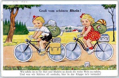 Fahrrad Kinder beim Ausflug Leporello