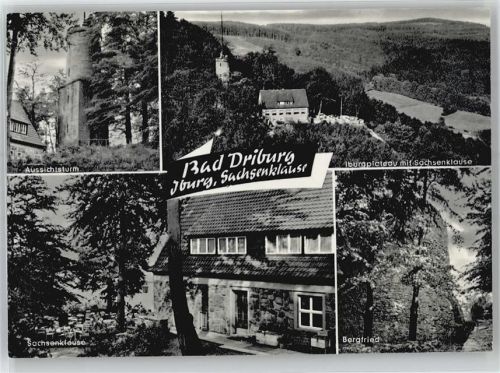 33014 W3490 Bad Driburg - Aussichtsturm, Sachsenklause, Bergfried, Iburgplateau