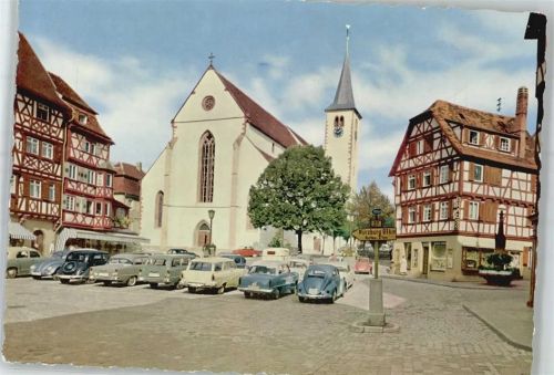 Mosbach Marktplatz Auto Kirche
