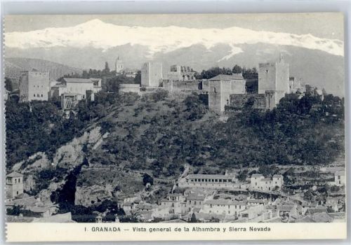 Granada Vista general de la Alhambra y Sierra Nevada