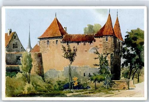 Iphofen Einersheimer Tor, Aquarellkarte