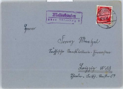 Jüterbog Landpoststempel Maltershausen