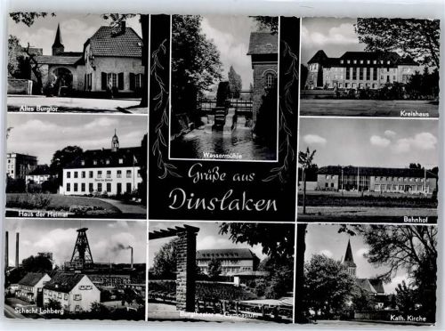 Dinslaken Altes Burgtor Haus der Heimat Wassermühle Kirche Bahnhof