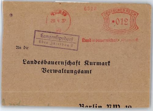 Jüterbog Landpoststempel Langenlipsdorf