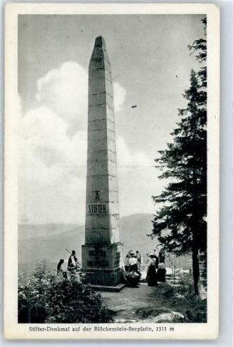 Prachatice Stifter Denkmal auf der Blöckenstein Seeplatte