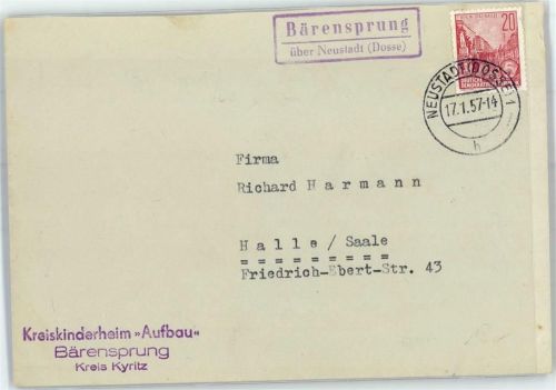 Bärensprung Landpoststempel