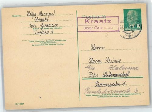 16775 O1431 Kraatz b Gransee - Landpoststempel