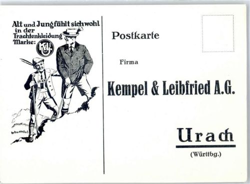 78147 W7741 Urach , Baden Künstlerkarte Trachtenkleidung Kempel 6 Leibfried