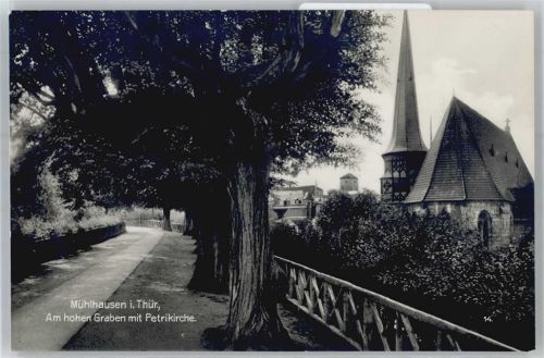 Mühlhausen Am hohen Graben mit Petrikirche