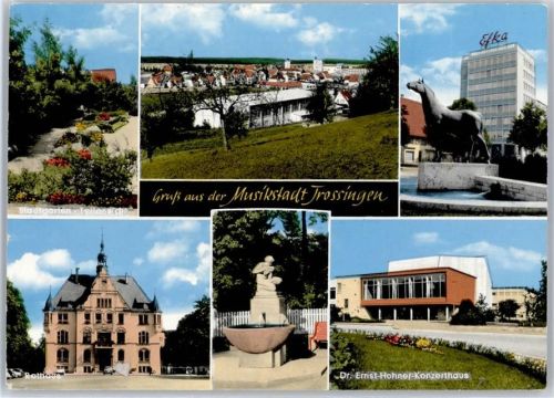 78647 W7218 Trossingen - Stadtgarten Rathaus Brunnen Konzerthaus