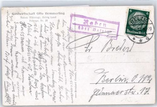 Raben Landpoststempel, Burg Rabenstein Fläming