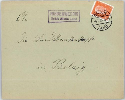 Brück Landpoststempel Niederwerbig
