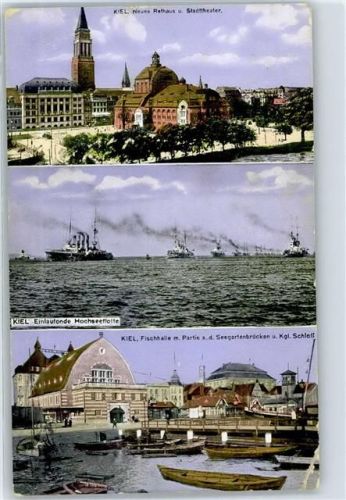 Kiel Rathaus Stadttheater Fischhalle Seegartenbrücke