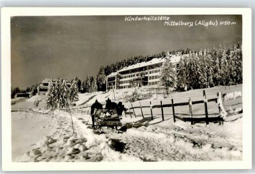 Mittelberg Kinderheilstätte Winter Pferdeschlitten