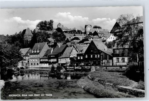 Kronach Blick vom Wehr zur Veste