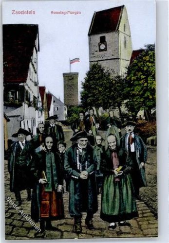 Zavelstein Tracht Kirche Sonntag-Morgen