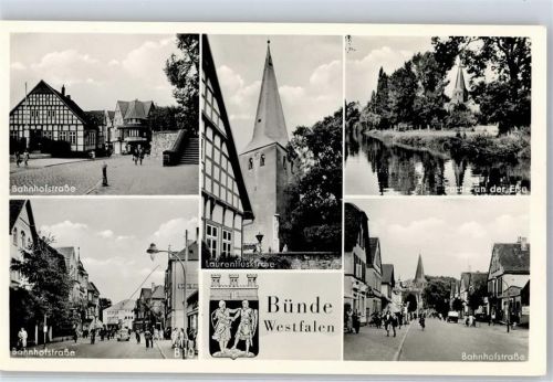 Bünde Bahnhofstraße Laurentiuskirche Wappen Partie an der Else