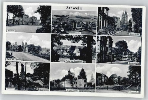 Schwelm Bahnhof, Gesamtansicht, Ehrenmahl, Schloss Matfeld