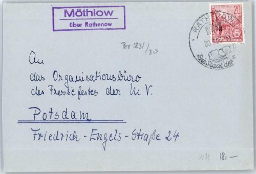 Rathenow Landpoststempel Möthlow
