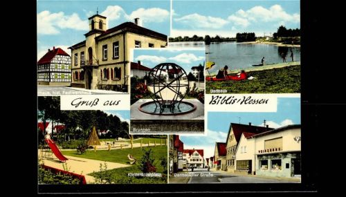 Biblis Badesee Brunnen Darmstadter Straße Kinderspielplatz Fachwerkhaus
