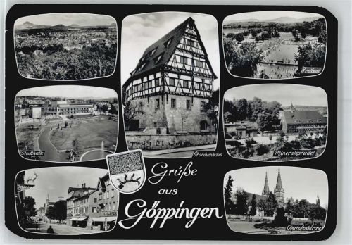 Göppingen Stadthalle Storchenhaus Wappen Schwimmbad Mineralsprudel Oberhofenkirche