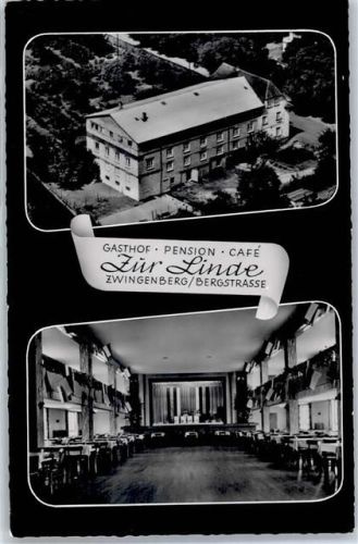 Zwingenberg Gasthaus Pension zur Linde Fliegeraufnahme