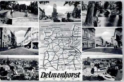 Delmenhorst Straßenansicht Wasserturm Rathaus Kartenausschnitt