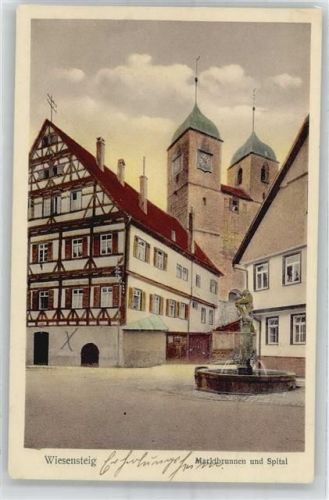 Wiesensteig Marktbrunnen und Spital