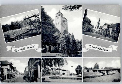 48282 W4407 Emsdetten - Schwimmbad Brücke Kirche