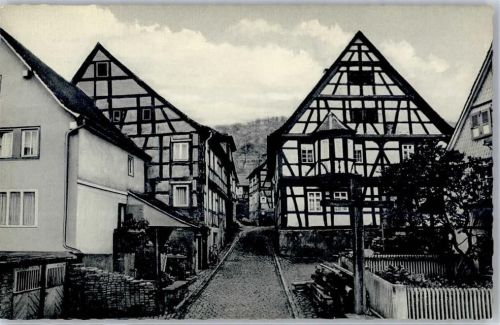 Neustadt Altdeutsches Haus mit dem Wahrzeichen der Gerichtsbarkeit