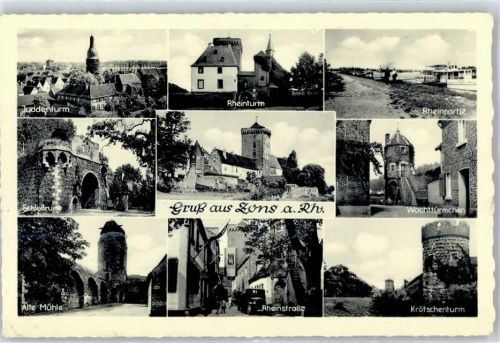 Zons Juddenturm Rheinturm Schloßruine Alte Mühle
