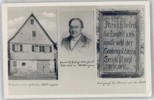 75378 W7263 Möttlingen , Württ - Zum Andenken an Pfarrer Blumhardt 1838-1852