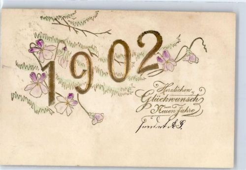 1901 1902 Neujahr Blumen