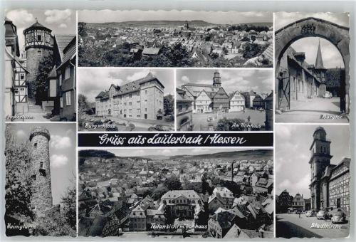 36341 W6420 Lauterbach (Hessen) - Ankerturm Hainigturm Burgtor Am Hohhaus Burgschloss Stadtkirche