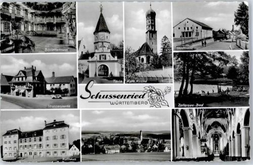 Bad Schussenried Kath. Kirche Stadthalle Rathaus Kath. Kirche Schwimmbad