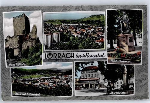 Lörrach Burg Rötteln Hebel Denkmal Marktplatz