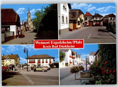 Erpolzheim Straßenansicht Brunnen Kirche Weinort