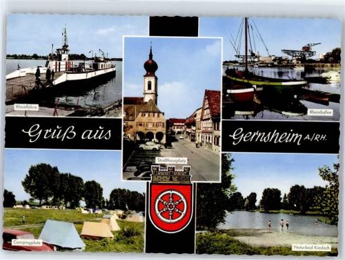 Gernsheim Rheinfähre Naturbad Kiesloch Campingplatz Rheinhafen