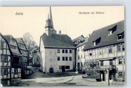 36110 W6407 Schlitz - RathausMarktplatz
