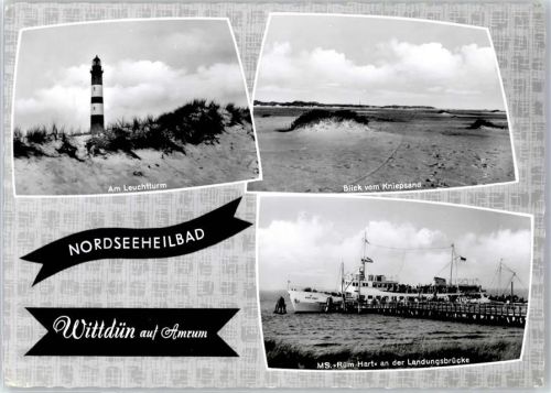 Wittdün Leuchtturm Motorschiff Rüm Hart an der Landungsbrücke