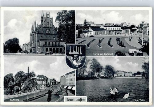 Neumünster Rathaus Wappen Bahnhof Kuhberg Am Teich Notopfer