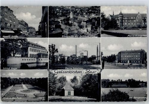 45879 W4650 Buer - Horster Straße Stadtmitte Rathaus Marienhospital Partie an der Post Zeche Scholven Schloss Berge Park Kapelle im Stadtwald Am Bergersee