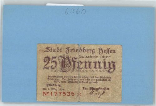 Friedberg Notgeld 25 Pfennig