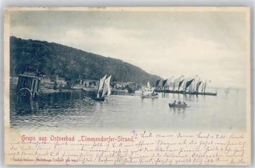 Timmendorfer Strand 1901 Badekarren Segelboote