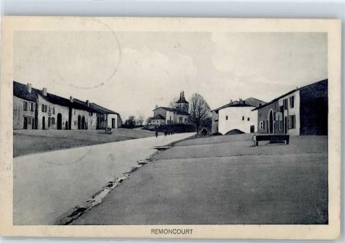 Remoncourt 1917 Kirche Feldpost WK I Württemberg. Minenwerfer-Kompanie 307