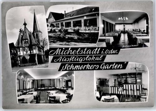 64720 W6120 Michelstadt - Rathaus Gasthaus Schmerkers Garten