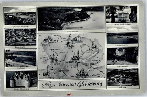 Glücksburg Schloss Solitude Nordstraße Blick auf die Förde Ochseninseln Fliegeraufnahme Mürwik
